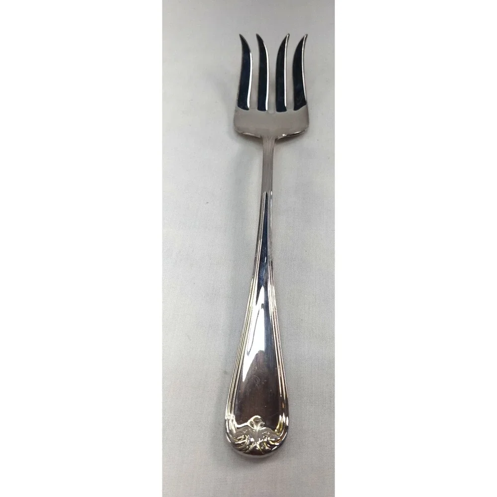 Gorham Heritage Cold Meat Serving Fork Silver Plated Made in Italy 11½